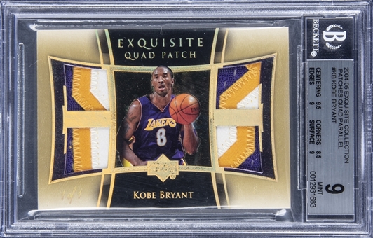 2004-05 UD "Exquisite Collection" Patches Quad Parallel #KB Kobe Bryant (#1/1) - BGS MINT 9